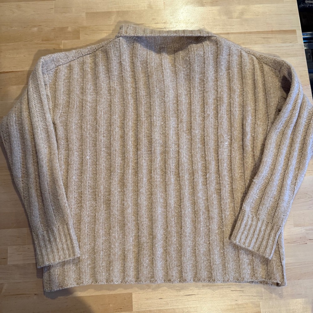 Staccato Womens Ribbed Knit Button Collar Sweater Oatmeal Beige Size S 53488 - Picture 5 of 6